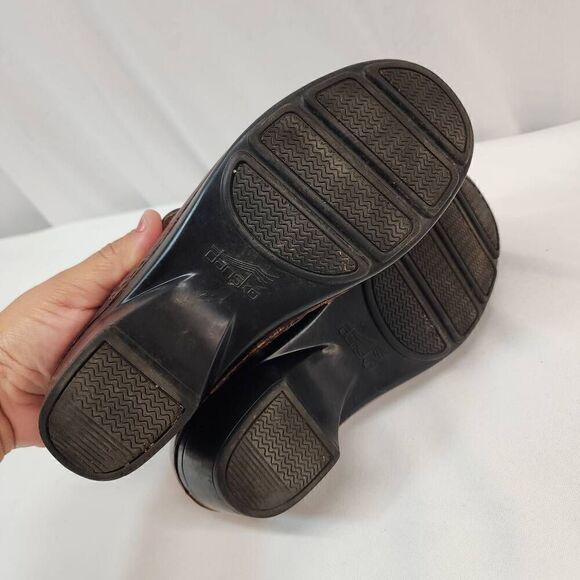 Dansko Womens 37 EU (6.5-7 US) Red Leather Solstice Cordovan Brushoff Clogs O - Picture 8 of 11